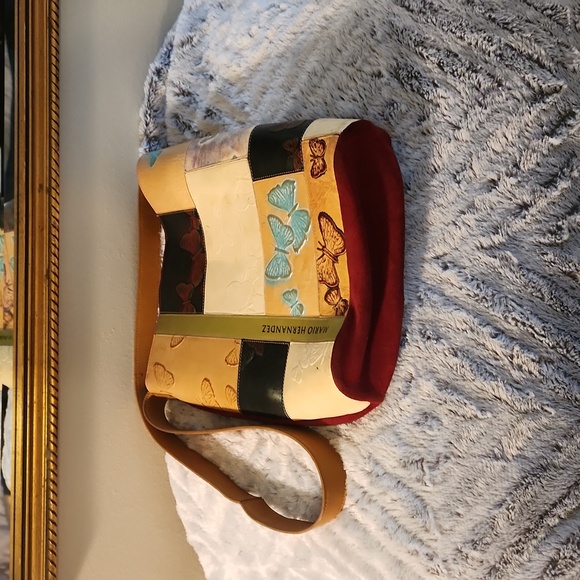 Mario Hernandez butterfly multi color leather/suede purse - Picture 7 of 7